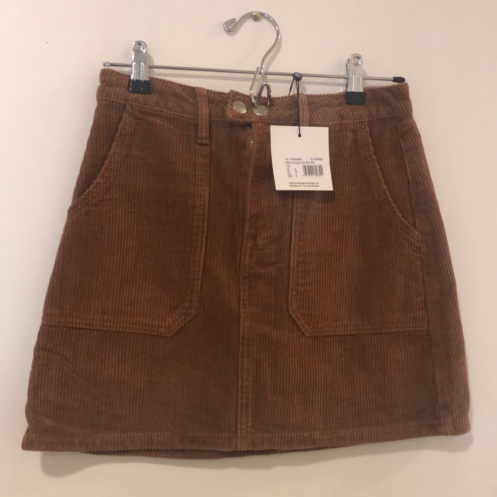 Misguided brown corduroy mini skirt